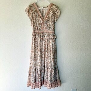 Anthropologie By The River Dress Medium Cottagecore Prairie Floral Brunch Date